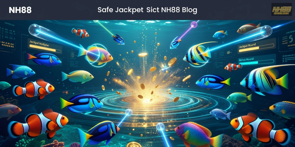 Khái niệm bắn cá nổ hũ nh88 với hình ảnh đại dương sống động và jackpot hấp dẫn