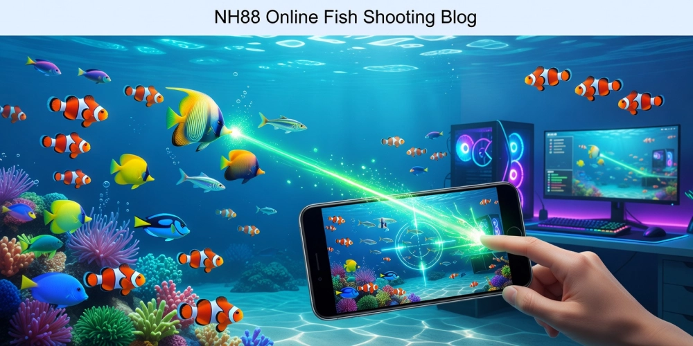 Minh họa trò chơi bắn cá online nh88 với giao diện sống động và cá đa dạng