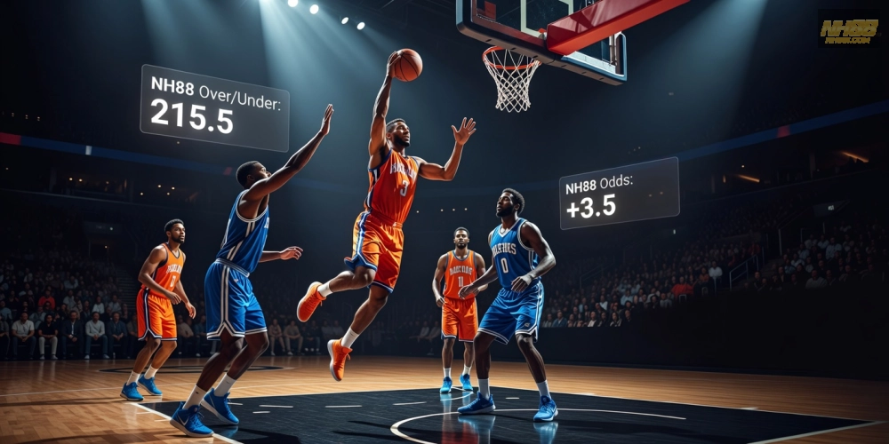 Giao diện cá cược bóng rổ NBA trên NH88 với các kèo phổ biến và tỷ lệ odds cao