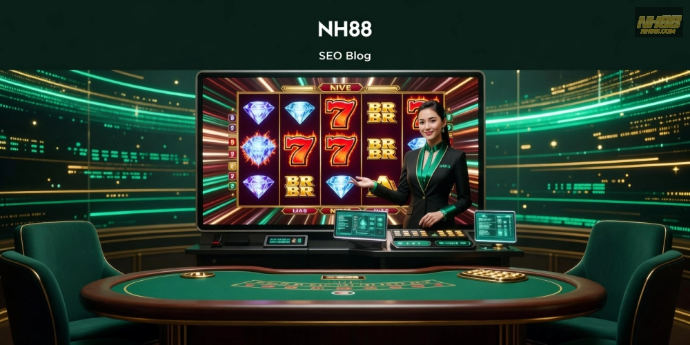 Hình ảnh minh họa khái niệm live casino slot games nh88 với giao diện sống động và hấp dẫn